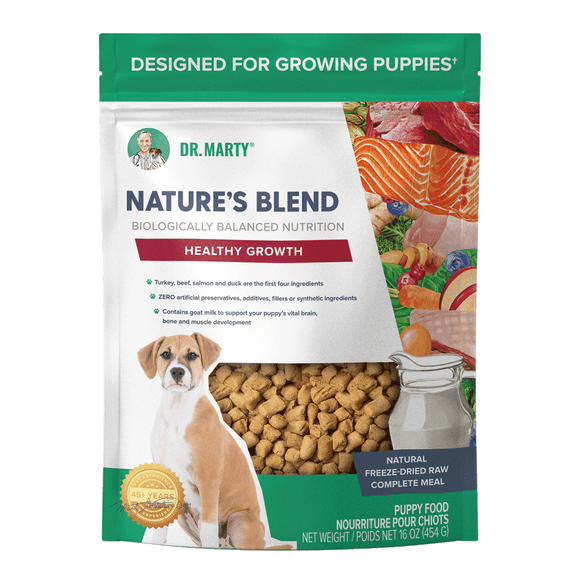 Dr. Marty Nature’s Blend Healthy Growth Premium Freeze-Dried Raw Puppy Food Designed For Growing Puppies (6-oz)
