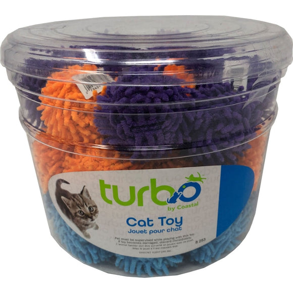 TURBO MOP BALLS CAT TOY CANISTER (36 PIECE, MULTI)