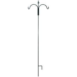 Shepherds Hook Plant Hanger, Double, Spiral Twist, Bronze, 90-In.