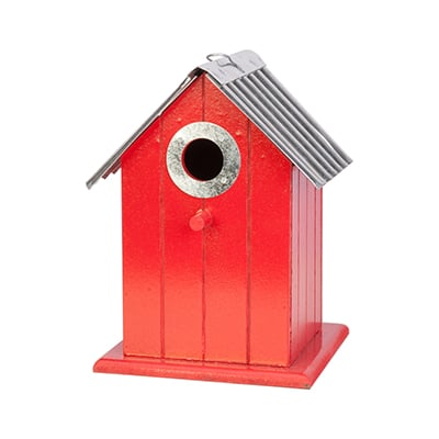 WoodLink Corrugated Metal Colorful Wren/Chickadee Bird house