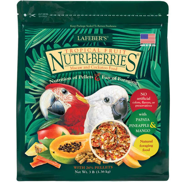 Lafeber Tropical Fruit Nutri-Berries for Macaws & Cockatoos (10 oz)