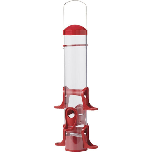 Stokes Select Red Plastic Tube Bird Feeder