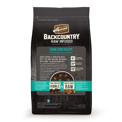 Merrick Backcountry Raw Infused Grain Free Wild Game Bird Recipe Dry Dog Food