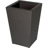 VISTA PLANTER SQUARE RESIN WICKER W PLASTIC LINER
