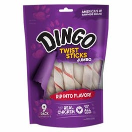 Dog Treats, Jumbo Twist Sticks, 9-Pk.