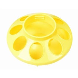 Chick Feeder for Qt. Jar, Yellow Plastic