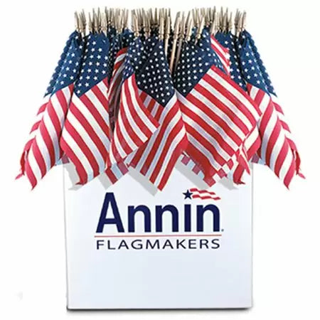 Annin Flagmakers US Hand Flag - 72 Count, 8 x 12 in., Pack Of 48