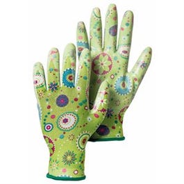 Nitrile Work Gloves, Textured, Light Green, Women's M