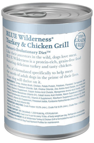 Blue Buffalo Wilderness Turkey & Chicken Grill Canned Dog Food