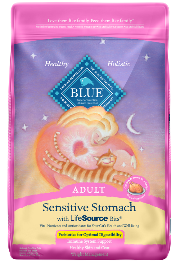Blue Buffalo Sensitive Stomach Natural Chicken & Brown Rice Dry Cat Food