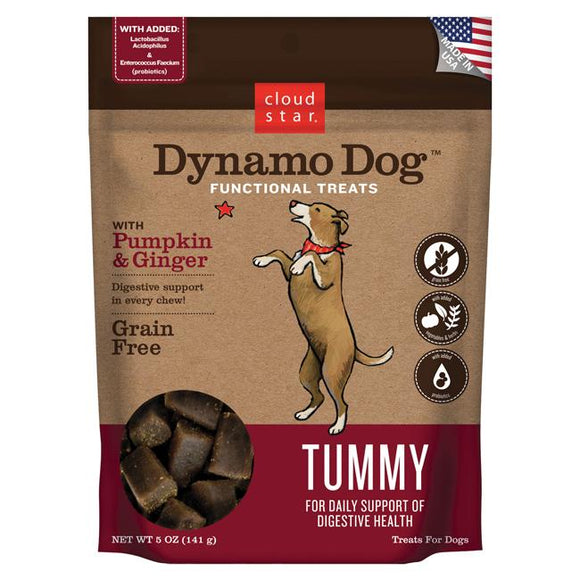 Cloud Star Dynamo Dog Functional Soft Chews Tummy Pumpkin and Ginger Dog Treats