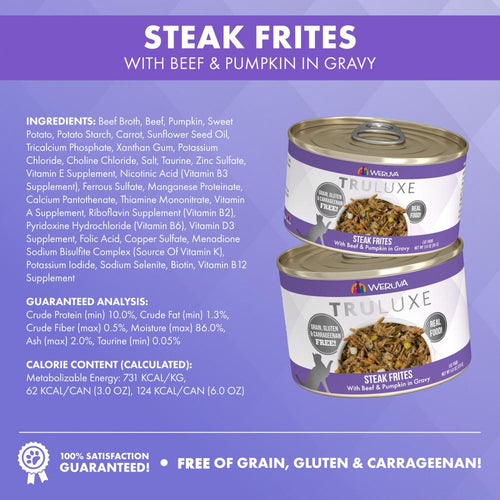 Weruva TRULUXE Steak Frites with Beef and Pumpkin in Gravy Canned Cat Food