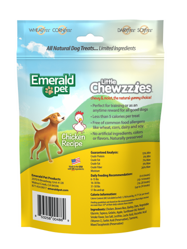 Emerald Pet Little Chewzzies Chicken Recipe Dog Treats