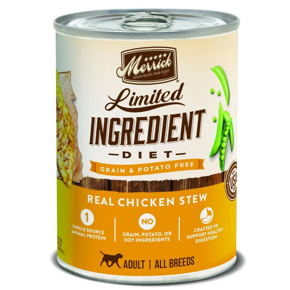 Merrick Limited Ingredient Diet Grain Free Real Chicken Stew Canned Dog Food