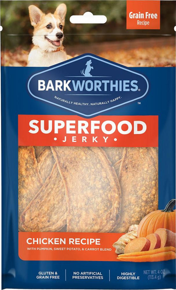 Barkworthies Chicken with Pumpkin, Sweet Potato & Carrot Superfood Jerky Dog Treats