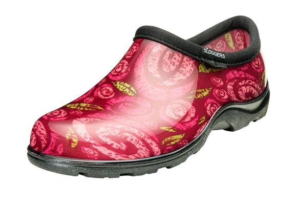 Sloggers Women’s Waterproof Comfort Shoes Floral Swirl Rose Design