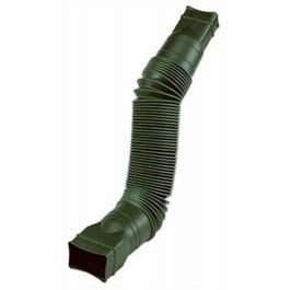 Downspout Extension, Flexible Green Poly, Extends 24 - 55-In.