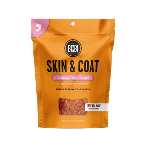 BIXBI® Skin & Coat Jerky Treats for Dogs – Salmon Recipe (4 oz)