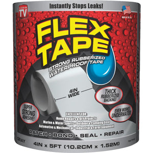 Flex Tape 4 In. x 5 Ft. Repair Tape, Gray