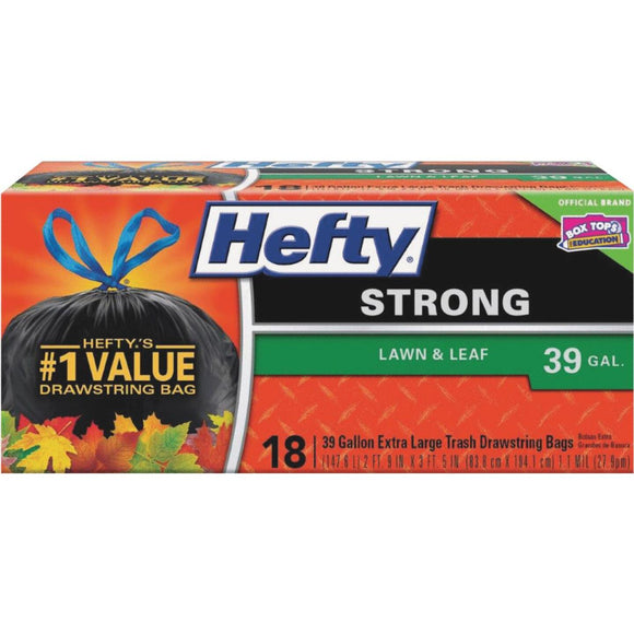 Hefty 39 Gal. Black Extra Strong Lawn & Leaf Bag (18-Count)