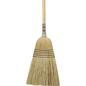 Nexstep 14 In. W. x 59 In. Lacquered Wood Handle Commercial Janitor Corn Broom