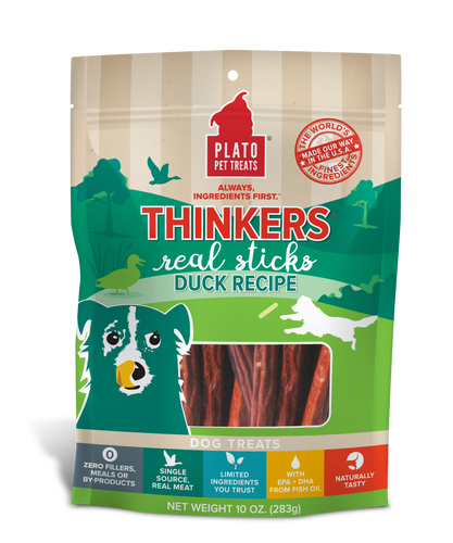 Plato Thinkers Duck Meat Stick Dog Treats