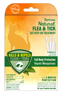 TropiClean Natural Flea Tick Spot On Treatment for Cats