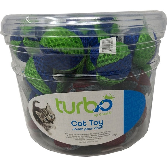 TURBO BEACH BALLS CAT TOY CANISTER (36 PIECE, MULTI)
