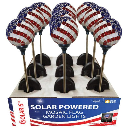 SOLAR AMERICANA MOSAIC GLASS GLOBE STAKE