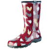 Sloggers Women's Rain & Garden Boot Chicken Barn Red Design