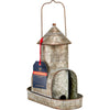 EMBOSSED AGED GALVANIZED BIRD FEEDER