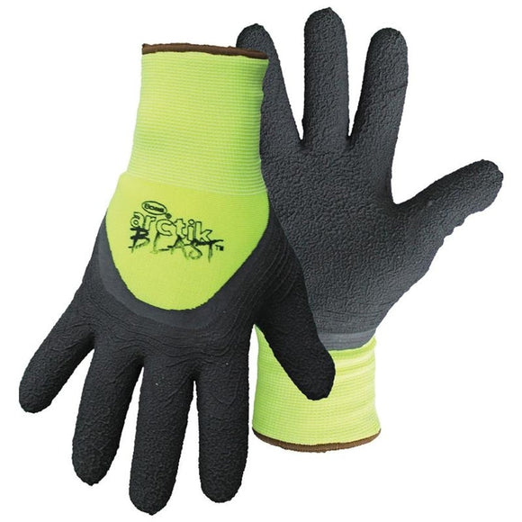 Boss Arctik Blast High-Vis Textured Latex Palm Glove (Black/Green Large)